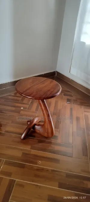 Mushroom Tea Tables - Modern Walnut Sculptural Side Table