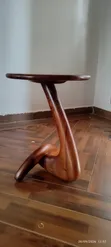 Mushroom Tea Tables - Modern Walnut Sculptural Side Table - 2