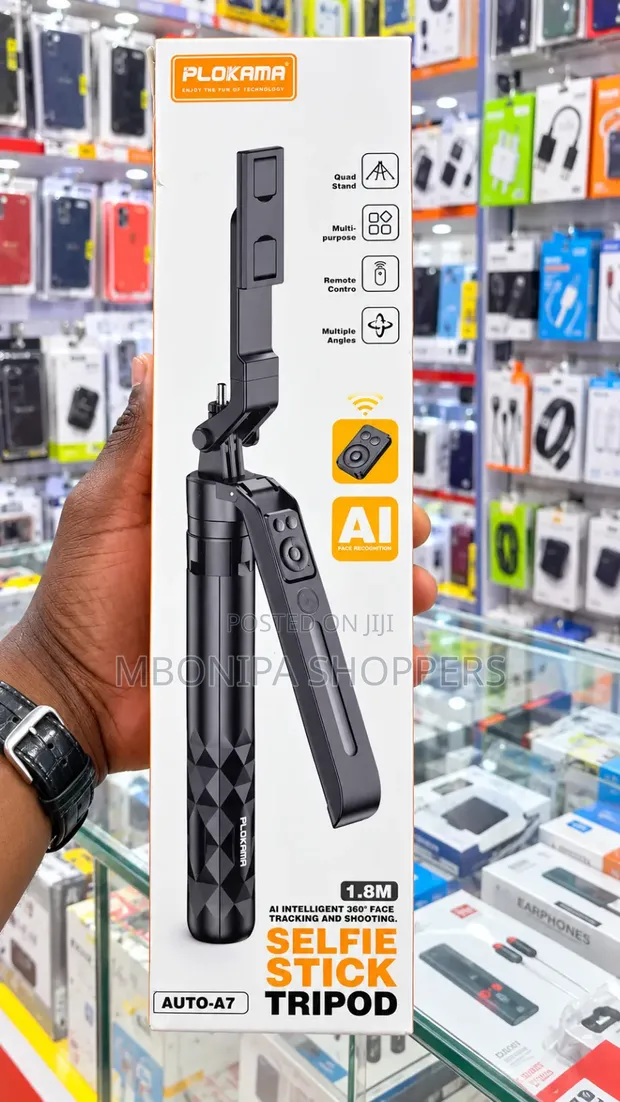 PLOKAMA AUTO-A7 AI Face Tracking Selfie Stick Tripod - 1