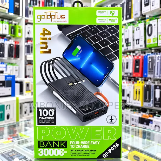 4-in-1 High Speed Portable Charger Power Bank 30000mAh - 1