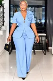 Women's Short Sleeve Suit - 1