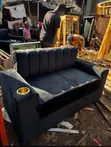VIP Black Velvet Sofa for Lounge/Club/Bar - 1