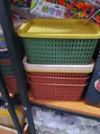 1pc Stackable Plastic Storage Baskets with Lids - 1