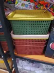 1pc Stackable Plastic Storage Baskets with Lids - 2