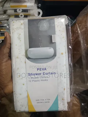 PEVA Shower Curtain with 12 Matching Hooks