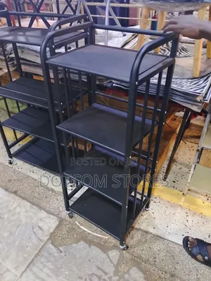 4-Tier Metal Multipurpose Storage Rack with Wheels