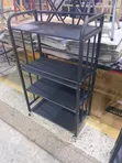 4-Tier Black Metal Rolling Storage Rack - 2