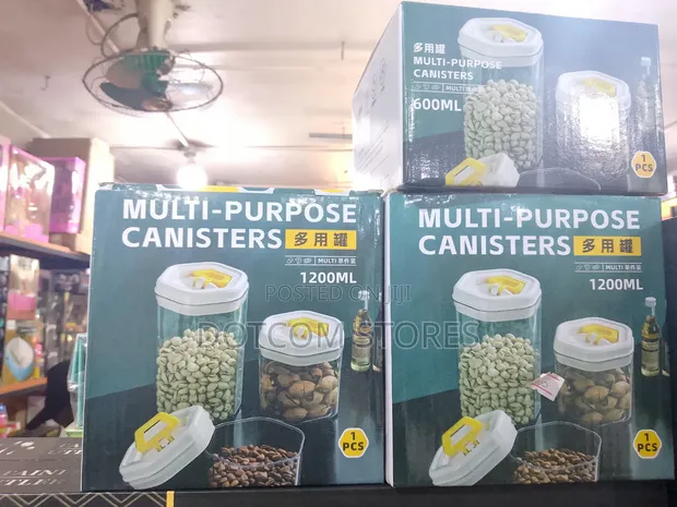 Purpose Clear Plastic Storage Canisters (1200ml & 600ml) - 1
