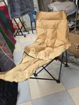 Foldable Camping Lounge Chair with Footrest - Beige - 2