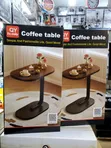 Wooden Coffee/Laptop Side Table - Oval Top, Dark Metal Base - 1