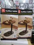 Wooden Coffee/Laptop Side Table - Oval Top, Dark Metal Base - 3