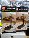 Wooden Coffee/Laptop Side Table - Oval Top, Dark Metal Base - 4
