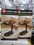 Wooden Coffee/Laptop Side Table - Oval Top, Dark Metal Base - 5
