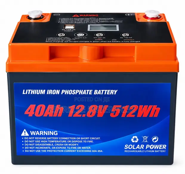 40Ah 12.8V Lithium Solar Battery Backup with USB DC Output - 1