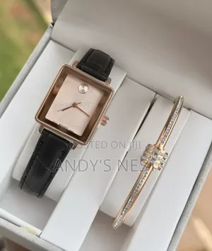 Movado Black Ladies Watch with Bangle