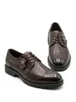 Durable Quality Leather Brogue Shoes - Coffee Brown - 2