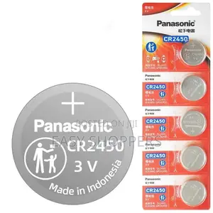 Genuine Panasonic CR2450 3V Lithium Coin Cell Batteries (5-Pack)