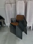 Black Cane Mesh Plastic Dining Chairs (Set of 4) - 1