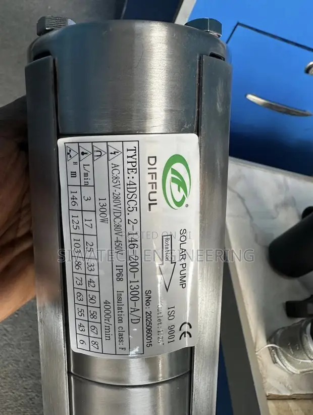 146m Hybrid AC/DC Submersible Water Pump - 5m³/Hr - 1