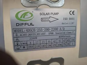 Difful 255m Head Hybrid AC/DC Submersible Water Pump