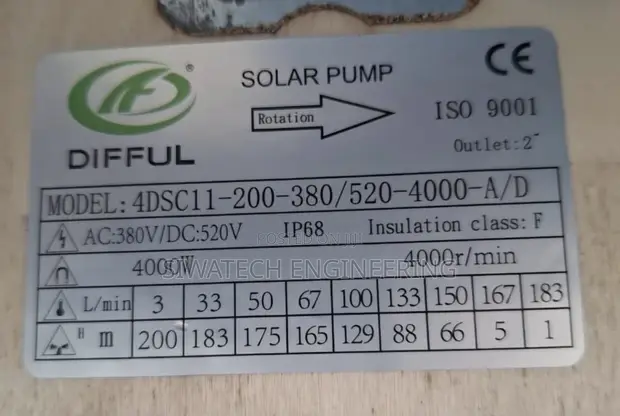Difful 2" AC/DC Hybrid Submersible Water Pump (200m Head) - 1