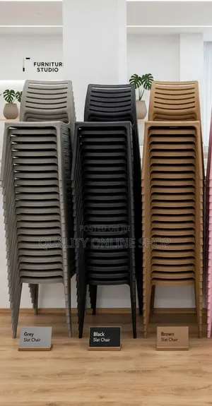 Brand New Black Armless Plastic Dining Chairs (Set of 4)