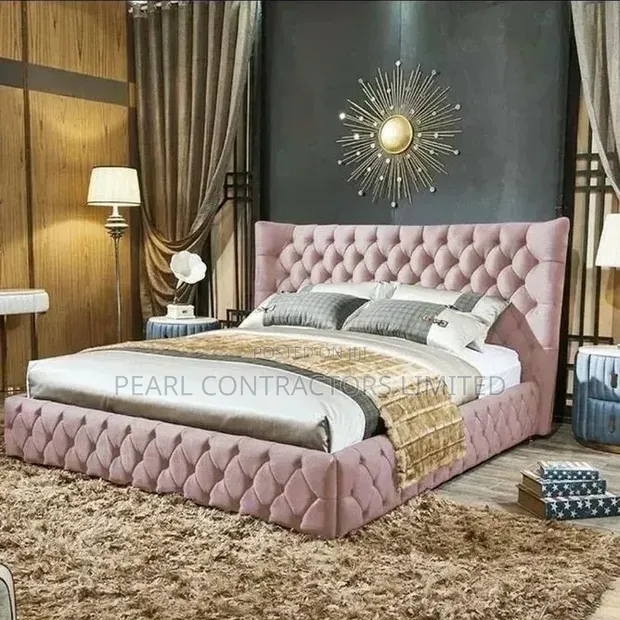 Buttoned Upholstered Bed Frame - Any Size/Colour - 1