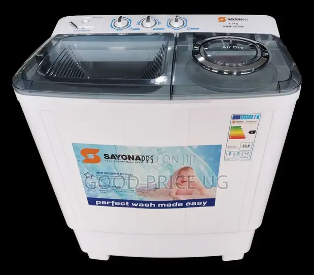 Sayona PPS 7.5kg Twin Tub Washing Machine (Model SWM-75TGW) - 1