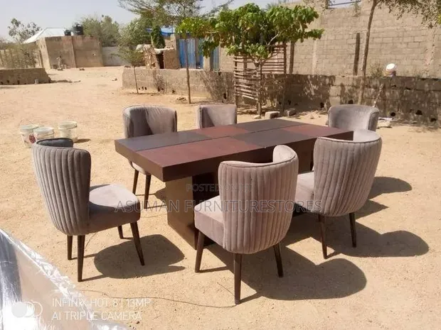 Modern 6-Seater Dining Table with Draft Top - 1