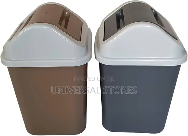10 Litre Plastic Dustbins with Swing Lids - 1