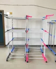 3-Tier Movable, Foldable Stainless Steel Clothes Drying Rack - 2