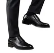 Crocodile-Embossed Leather Dress Shoes - 1