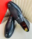 Black Textured Leather Penny Loafers - Men's Size 40-44 - 2