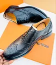 Men's Black Wingtip Oxford Brogue Dress Shoes - 1