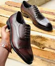 Men's Premium Textured Leather Cap-Toe Oxford Dress Shoes - 2
