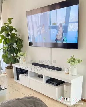 Wood-Mode White TV Stand with Drawers