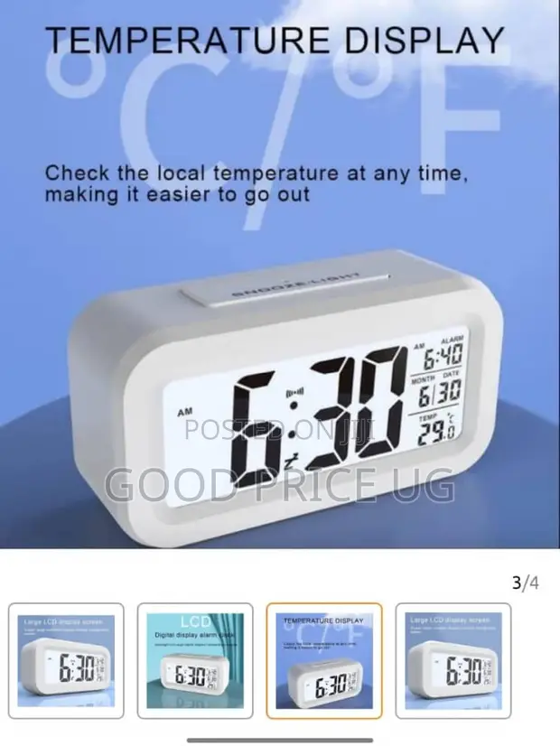 Intelligent Digital LCD Display Alarm Clock - 1