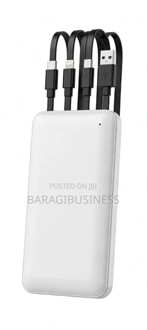 10000mAh Power Bank with 4 Built-in Cables - Fast Charge