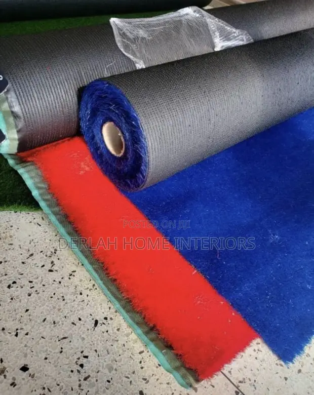 Blue and Red Grass Carpet Per Square Meter - 1