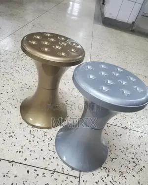 Drum Stools - Gold and Gray