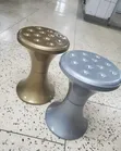 Drum Stools - Gold and Gray - 1