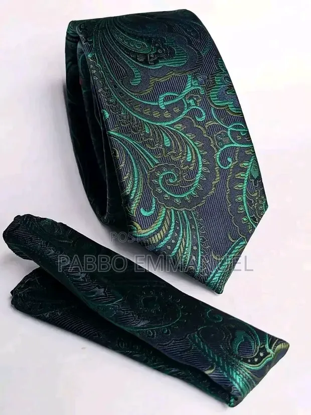 Purple Floral Woven Silk Rhinestone Necktie - 1