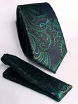 Purple Floral Woven Silk Rhinestone Necktie - 1