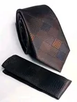 Purple Floral Woven Silk Rhinestone Necktie - 2