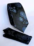 Purple Floral Woven Silk Rhinestone Necktie - 4
