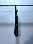 Vintage Stafford Necktie - Black Anchor Pattern - 4