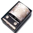4pc Necktie Set with Cufflinks, Clip & Pocket Square - 1