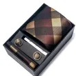 4pc Necktie Set with Cufflinks, Clip & Pocket Square - 3