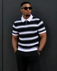 Men's Striped Zip-Up T-Shirts - 4