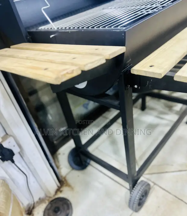 Charcoal Barbecue Grill with Workspaces - 1